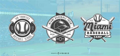 baseball logo set vector