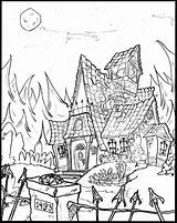 Coloring Castle Haunted Pages Getcolorings House Crammed Printable sketch template