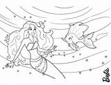 Barbie Coloring Mermaid Pages Fish Kids sketch template