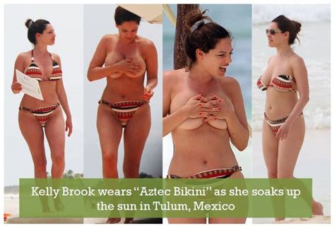 Retro Bikini Kelly Brook Wears An Aztec Bikini As She