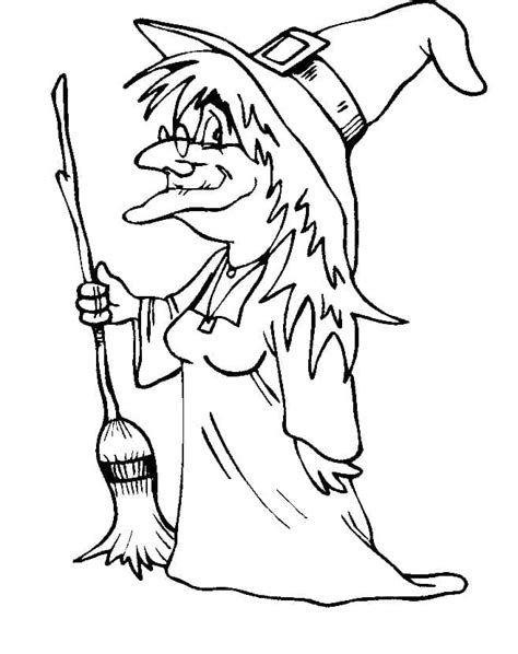 witch  broom coloring page  print  color