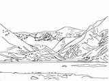 Coloring Mountain Mountains Pages Landscape Scenery Arctic Rocky Appalachian Drawing Smoky Printable Adult Adults Kids Clipart Book Nature Color Scene sketch template