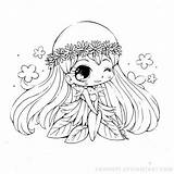 Yampuff Artherapie Lineart Kawai Personnages Adulte Elf Chibis Licorne sketch template