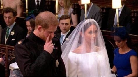 royal wedding  prince harry wipe  tears
