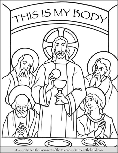 jesus sacrament   eucharist coloring page thecatholickidcom