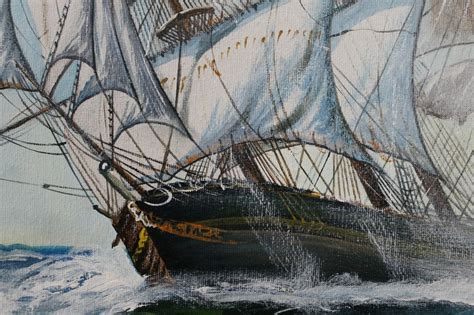 ken keeley  flying cloud clipper ship nautical naval oil  canvas painting paintings