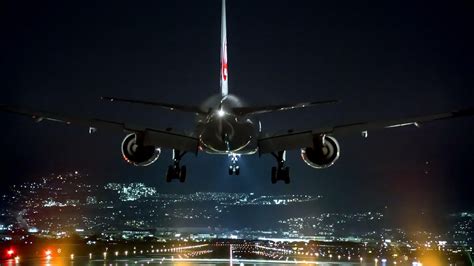 airplane night flight airline air travel aviation airliner sky