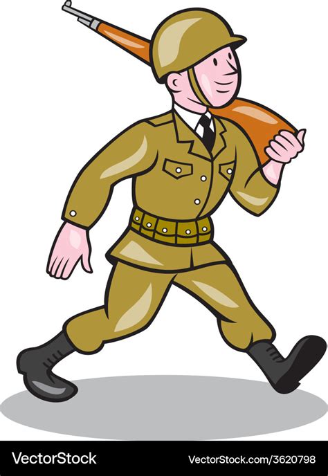 world war  soldier american cartoon isolated vector image
