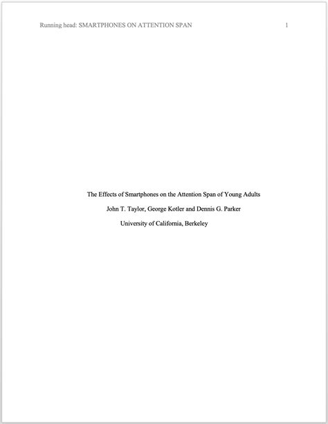 purdue owl  title page research paper format
