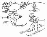 Sciare Esquiar Ski Narciarstwo Kolorowanki Kolorowanka Malvorlagen Colorkid Schifahren Jahreszeiten Seasons Roku Pory Estaciones Zima Colorier Coloriages Hiver Stampare sketch template