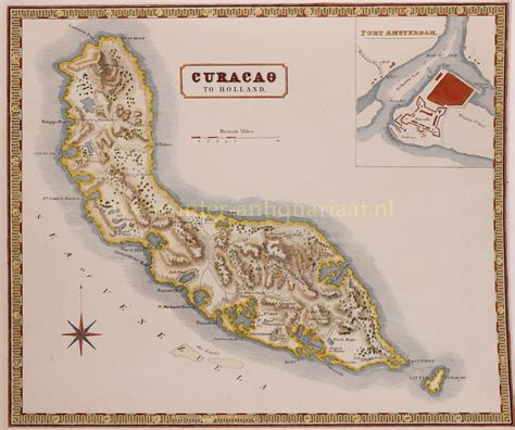 map  curacao  century netherlands antilles