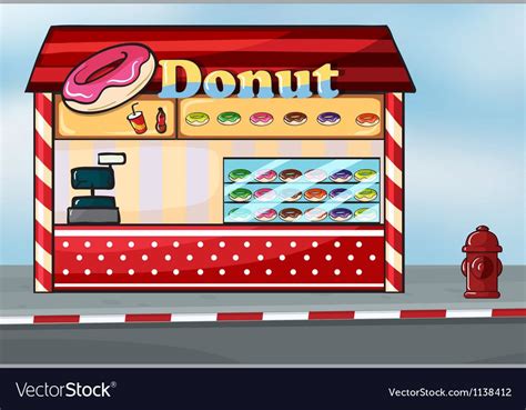 a donut shop royalty free vector image vectorstock