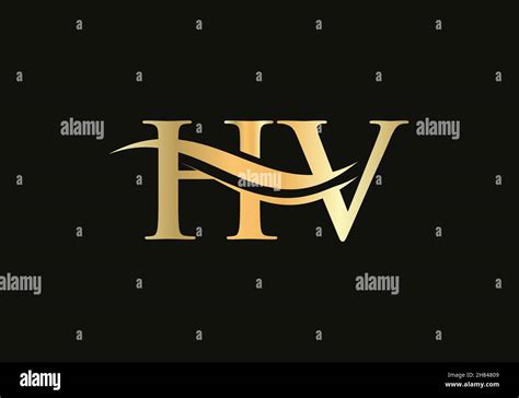 modern hv logotype  luxury branding initial hv letter business logo design vector stock