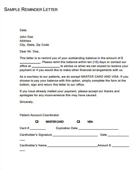 payment letter template