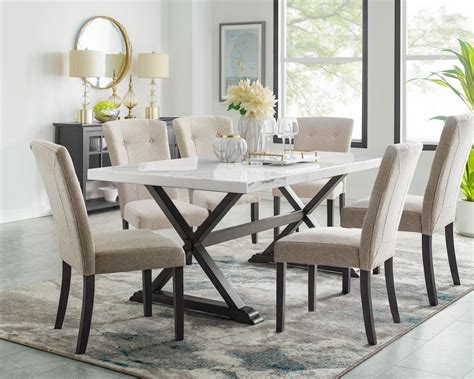 good deal charlie  lexi marble table  chairs dining