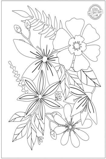printable flower coloring pages  adults kids activities blog