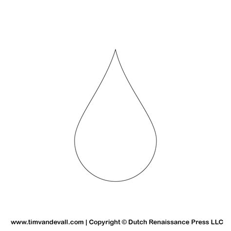 water drop outline tims printables