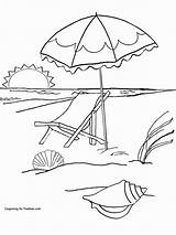 Coloring Umbrella Beach Pages Popular sketch template
