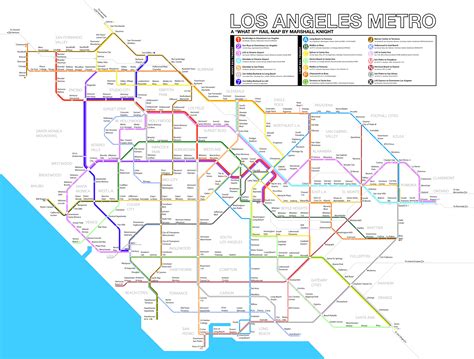 los angeles   metro rail map imaginarymaps