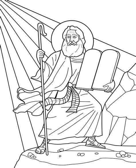 moses  ten commandments coloring page  printable coloring