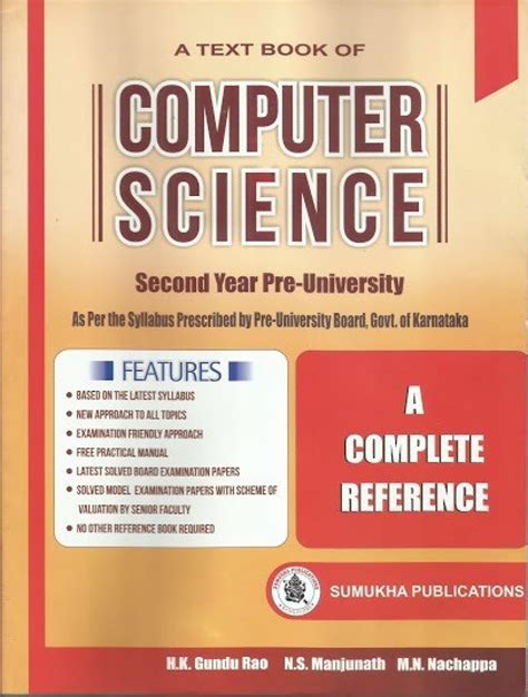 computer science text book   puc students    syllabus