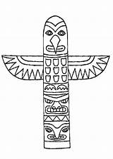 Totem Pole Poles Drawing Coloring Pages Printable Getdrawings sketch template