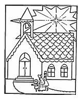Church Christmas Coloring Family Religious Pages Visits Color sketch template