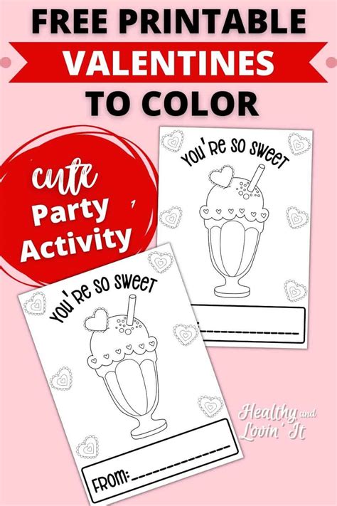 kids printable valentine cards  color  black  white