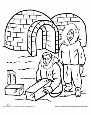 igloo worksheet educationcom igloo dolphin coloring pages