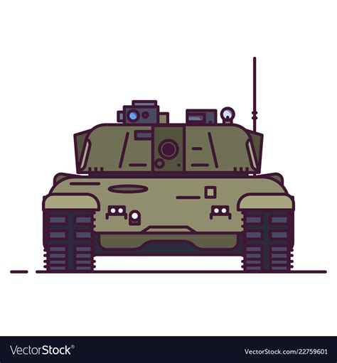 front view  main battle tank royalty  vector image