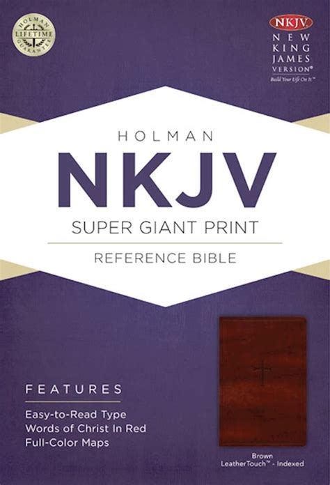 nkjv super giant print reference bible brown leathertouch indexed milestone christian bookstore