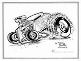 Coloring Car Cars Pages Rat Rod Cartoon Drawing Fink Drawings Cool Rods Cartoons Trosley Visit Books Pencil Automotive sketch template