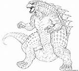 Godzilla Shin Coloringhome Realistic Gojira Burning sketch template