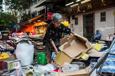 elderly cardboard collectors who clear packaging from hong kong s busy