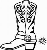 Cowboy Coloring Boots Boot Drawing Clip Printable Pages Hat Choose Board Clipart sketch template