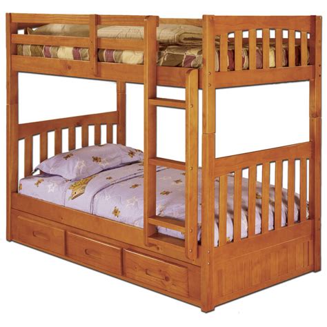 Twin Over Twin Wooden Bunk Bed With 3 Drawer Under Bed Storage Ebay