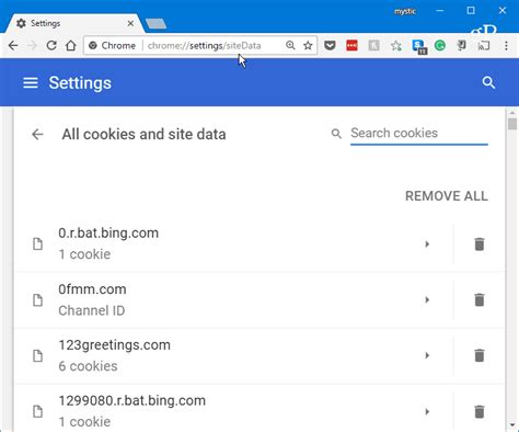 remove specific site cookies  google chrome