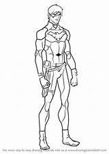 Nightwing Justice sketch template