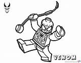 Spiderman Coloring Lego Pages Venom Printable Kids Color sketch template