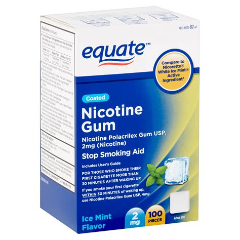 equate coated nicotine gum ice mint  mg  count walmartcom