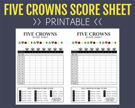 crowns card game score sheet  games walkthrough