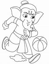 Ganesha Ganesh Kids Coloring Pages Lord Drawing Playing Sketch Easy Drawings Printable Color Ganapati Shiva Simple Outline Cartoon Painting Sketches sketch template