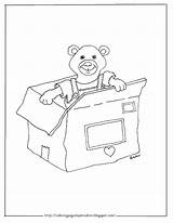 Teddy Box Bear Coloring Printable Kids Pages Children Mother sketch template