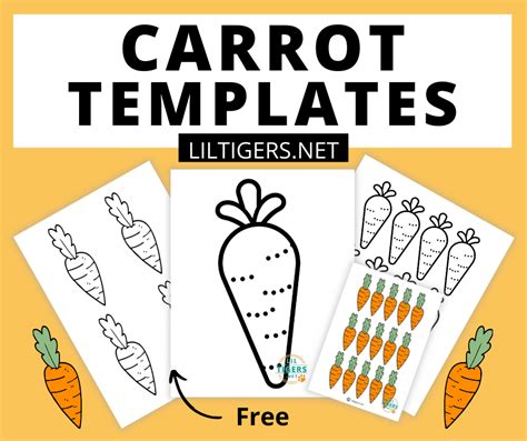 printable carrot templates lil tigers lil tigers