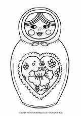 Matryoshka Colouring Coloring Doll Pages Russia Dolls Russian Nesting Printable Activityvillage Teddy Choose Board Toys Village Activity Explore sketch template