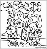 Miro Joan Garden Coloring Paintings Famous Pages Online Printable Color sketch template