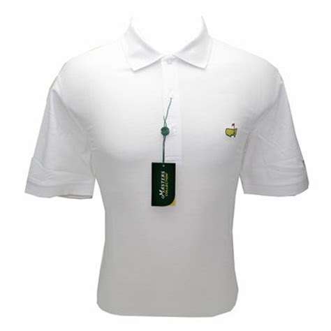 augusta national brand masters golf white jersey polo shirt