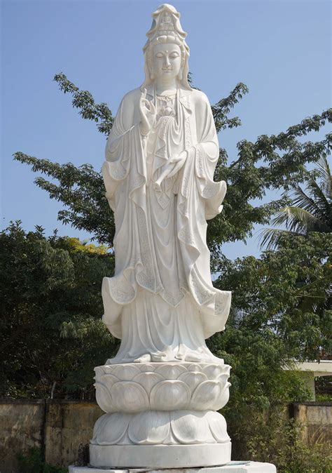 preorder enormous  foot tall white marble bodhisattva  compassione