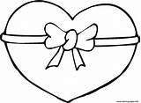 Heart Coloring Pages Valentine Ribbon Printable Print Color Book sketch template