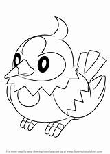 Starly Pokemon Draw Step Drawing Tutorials Drawingtutorials101 sketch template